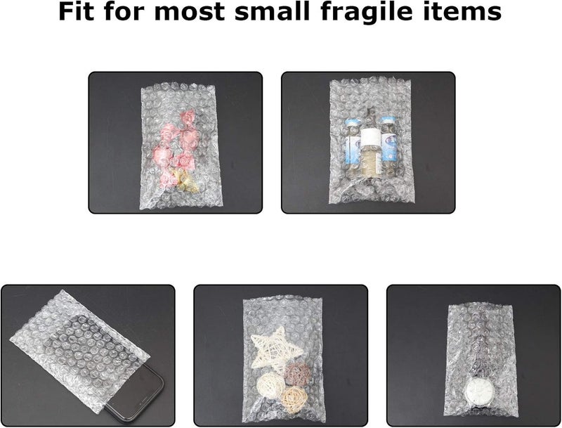 MIVIDE 200 Pack 4x8 Inch Bubble Cushion Wrap Bags for Shipping Packing Small Clear Bubble Out Pouches Double Walled Bubble Cushioning Bags for Moving Storage - Image 3